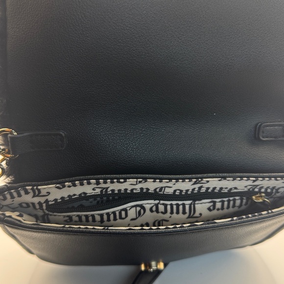 JUICY Fuzzy Black Crossbody Bag with Gold Chain - Picture 6 of 6